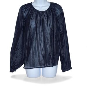 Future Collective Sheer Balloon Long Sleeve Flowy Sheer Boho Top Size M